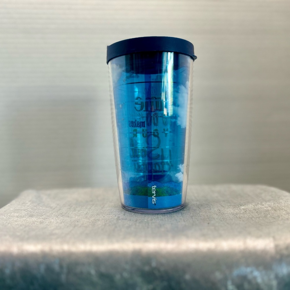 16oz Tervis tumbler “Take time to do what makes you’re soul happy” with blue lid - Picture 2 of 5